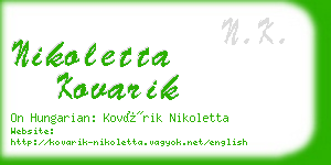 nikoletta kovarik business card